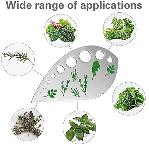 Herb Stripper, Jiaedge Green 9 holes Stainless Steel Kitchen Herbs Leaf Stripping Tool, Metal Herb Peeler for Kale, Collard Greens, Thyme, Basil, Rosemary Stripper Jiaedge