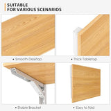 Need Wall Mounted Desk - Heavy Duty Folding Work Table Length 36" Width 20"/Small Space Hanging Desk Perfect Addition to Home/Office/Kitchen & Dining Room Teak&White AC15-9050TW-ND Need