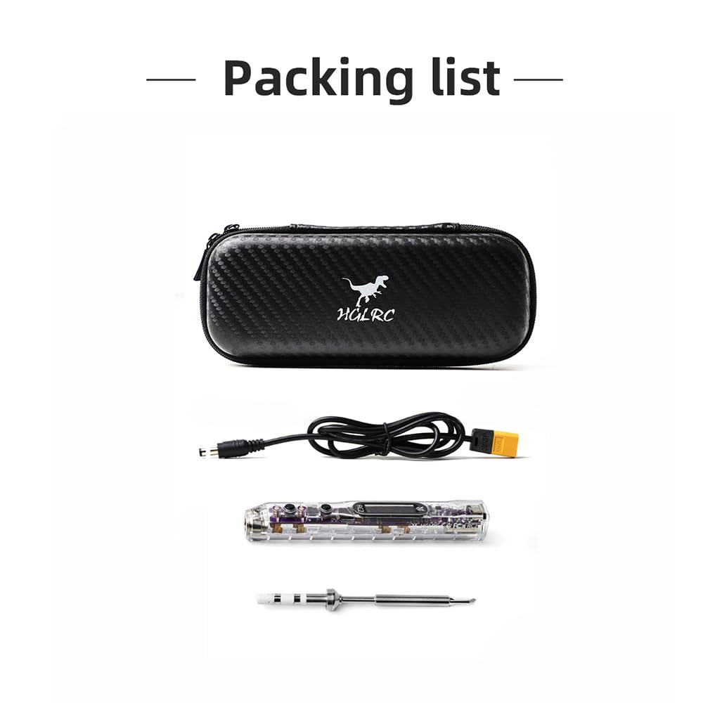 HGLRC RC2 Soldering Iron Kit 65W 24V Portable Outdoor OLED Digital Display Intelligent Temperature for FPV Racing Drone HGLRC