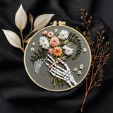 JOZYSH Embroidery Kit for Beginners, Beautiful Small Town Nature Landscape Pre-Stamped Pattern Kits for Adults, Easy to Follow Color Thread Needlework,DIY Cross Stitch Kits (Flower)