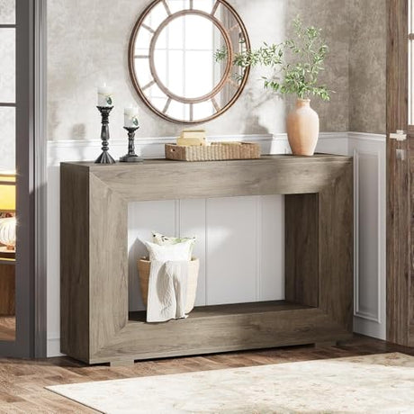 Tribesigns Farmhouse Console Table, 47 Inches Entryway Console Table with Storage, Industrial Hallway Accent Table for Living Room, Entrance Tribesigns