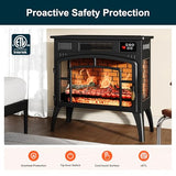 Royalcraft Electric Fireplace Heater, Freestanding Electric Fireplace Stove 5118 BTU with Remote Control, Realistic Flame Effect and Infrared Heating, Overheating Safe Design for Living Room, Bedroom RoyalCraft