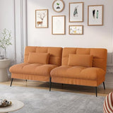 COMHOMA Convertible Sofa Bed,72″Fabric Couch with Adjustable Backrest,Loveseat Recliner Sleeper Living Room Furniture futon Set (Brown) COMHOMA