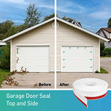 FCSOTSPS Garage Door Seal Top and Sides, 36Feet Universal White Garage Door Weather Stripping Replacement, Adhesive Backed Rubber Garage Door Trim Seal Strip FCSOTSPS