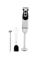 MegaWise Stainless Steel Titanium Reinforced 3-in-1 Immersion Hand Blender, Powerful with 80% Sharper Blades, 12-Speed Corded Blender, Including Whisk and Milk Frother (3-in 1 Black) MEGAWISE