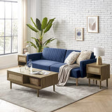 mopio 76.4" Futon Sofa Bed, Couch, Loveseat, Sleeper Sofa, Mid Century Modern Futon Couch, Sofa Cama, Couches for Living Room (Classic Blue Velvet) mopio