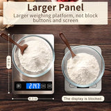 BakFee Food Scale, 33lb Digital Kitchen Scale with Stainless Steel & Tempered Glass, USB Rechargeable, 1g/0.05oz Precise Weighing, Splash-Resistant and Sturdy Surface, for Cooking, Baking, Weight Loss
