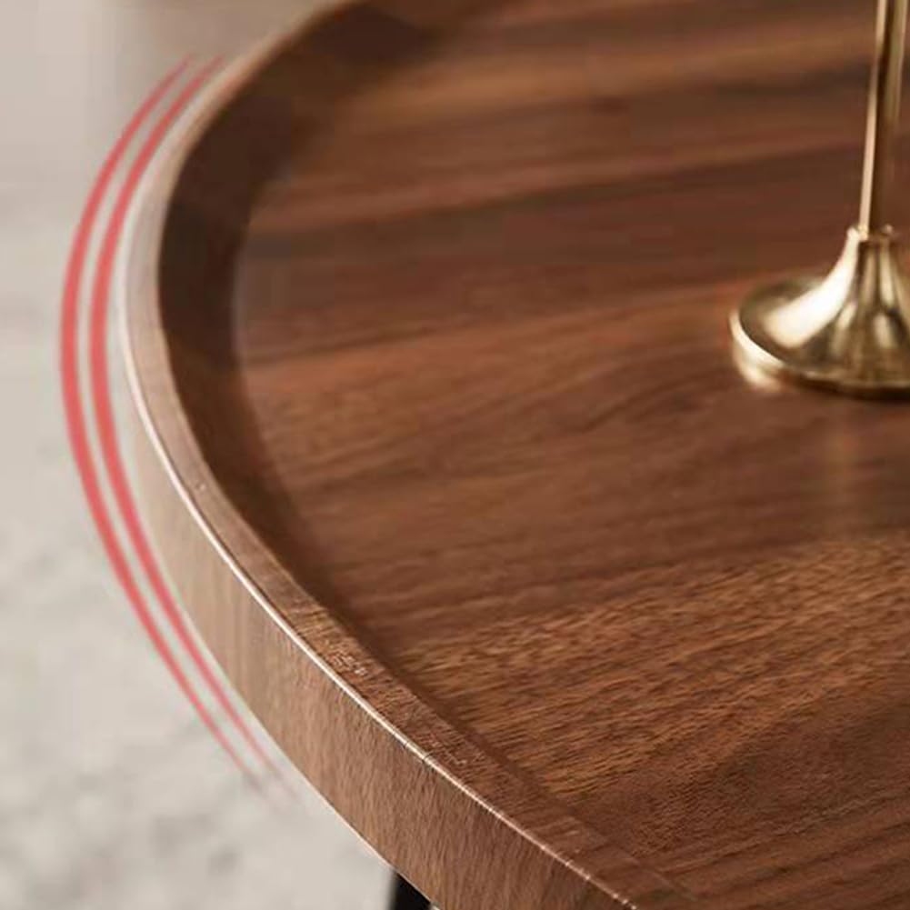 Nesting Coffee Table Set of 2, Round Center Table with Non Slip Feet Side,End Tables with Wood Grain Top for Living Room Office Wood Grain Brown,28 * 18in&20 * 15in MilleLoom