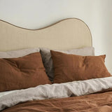 Gaytri Handicraft Linen Duvet Cover in Tobacco & Beige. King, Queen, Twin, Full, Double, Single Sizes. Tobacco Linen Duvet Cover. Brown Bedding Set with Zipper Closure & Ties (Twin XL 59x102) Generic