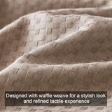 DCSKY Cotton Duvet Cover King,100% Cotton Waffle Weave Brown Duvet Covers King Size,Luxury Textured & Breathable 3pcs with 2 Pillow Shams for All Season 104x90 Inches DCSKY