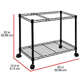 Oceanstar Portable 1-Tier Metal Rolling File Cart, Black,24 in Oceanstar