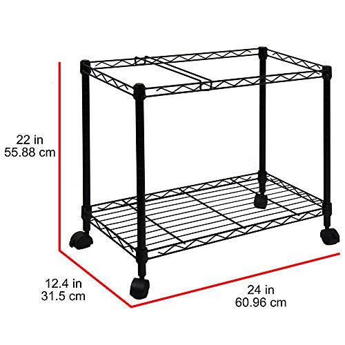 Oceanstar Portable 1-Tier Metal Rolling File Cart, Black,24 in - WoodArtSupply