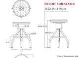 LOKKHAN Set of 2 Industrial Bar Stool-Height Adjustable Swivel Wood and Metal Bar Stool,Farmhouse Stool,Extra Tall Pub Height,23"-29" LOKKHAN