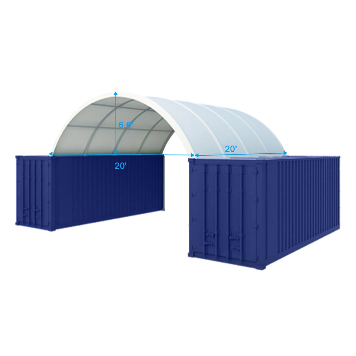 Shipping Container Canopy Shelter, Stable & Durable Cover Storage Container Roof (11oz PE, 20'x20') CHERY INDUSTRIAL.COM