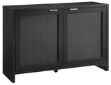 Crosley Furniture Kenji Media Console, Record Player Stand with Vinyl Storage, Modern Home Organizer, Black Crosley Furniture