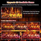 Kucreiheat Electric Fireplace Heater 23" w/Remote, 3D Flame Effects, 750/1500W Electric Heater Fireplace w/Timer, Overheat Protection, Energy Saving Electric Fireplace Stove for Indoor Use, Black Kucreiheat