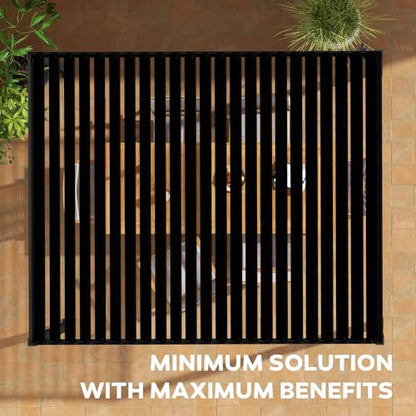 MIRADOR 80S Louvered Pergola 10' x 20', Modern Style with Adjustable Louvers and Integrated Drainage System for Deck Garden Yard, Easy Installation, Plus Size, Charcoal