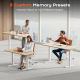 Huuger Dual Motor Electric Standing Desk Frame, Sit Stand up Desk Leg for 47.2” to 86.6” Desktop, Computer Desk Leg with Cable Tray, 3 Memory Height Presets, 2 Hooks, White Frame Only Huuger