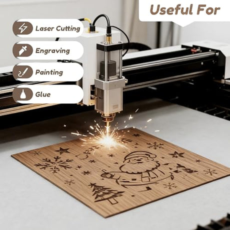 6 Pack Walnut Wood Sheets, 12 x 12 x 1/8 Inch Basswood + Walnut + Birch, Wood for Laser Cutting and Engraving, 3mm Plywood for Laser Cutting, Wood for Crafts, Laser Engraving Blanks, Unfinished Wood lilLittle