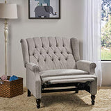 Christopher Knight Home Salome Push Back Recliner, Light Gray, Dark Brown