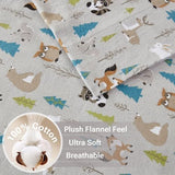 True North by Sleep Philosophy Cozy Flannel Warm 100% Cotton Sheet - Novelty Print Animals Stars Cute Ultra Soft Cold Weather Bedding Set, Twin, Multi Forest Animals 3 Piece Sleep Philosophy