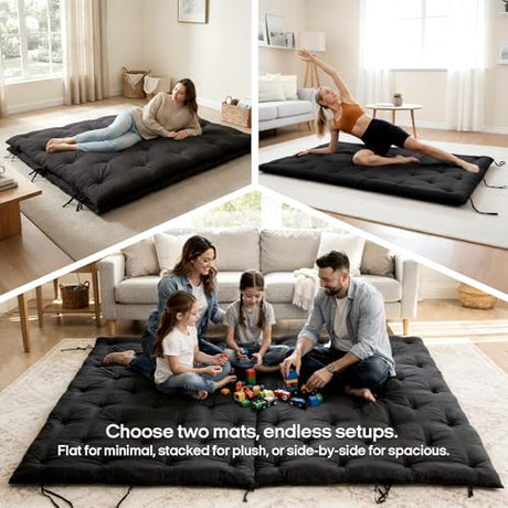 Syrinx Water Resistant Japanese Futon Mattress, Full Size 75"x54", 2.5 Inch Thick Japanese Floor Mattress Tatami Mat, Foldable Floor Bed Sleeping Pad for Dormitory Guest Room Camping Syrinx