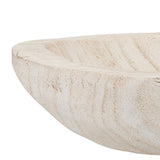 Bloomingville Hand-Carved Paulownia Wood Bowl with Whitewashed Finish Bloomingville