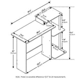 Furinno Efficient Home Laptop Notebook Computer Desk with Square Shelves, Espresso/Black Furinno