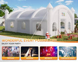 Albott 40x23x15FT Commercial Inflatable Wedding Tent, 210D Oxford Fabric Portable Heavy Duty Party Tent with 8 Sand Bags & 2 Roll-Up Doors, Gazebo Event House for Birthday Wedding Backyard Party Albott