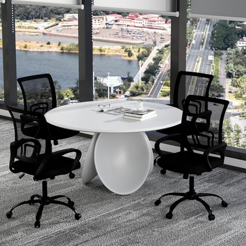 Bonzy Home Ergonomic Office Chairs Set of 6, Rolling Conference Chair with Wheels, Mesh Computer Desk Chair with 360°Swivel, Height Adjustable, 6 Pack Bonzy Home