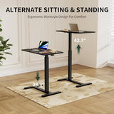 AspenLoft Overbed Bedside Table with Wheels,Rolling Standing Desk Adjustable Height,Pneumatic Mobile Laptop Desk Computer Cart,Rolling Side Table for Home Office,Classroom,Black AspenLoft