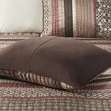 Madison Park Quilt Set Luxurious Jacquard Stripes Design - All Season, Coverlet Bedspread Lightweight Bedding Layer, Shams, Decorative Pillow, Full/Queen(90"x90"), Floral Red 5 Piece Madison Park