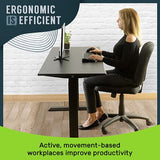 TechOrbits Electric Standing Desk Frame 60 x 24 Inch Tabletop - Motorized Workstation Two Leg Stand Up Desk with Memory Settings and Telescopic Sit Stand Height Adjustment (Black Frame/Wood BrownTop) TechOrbits