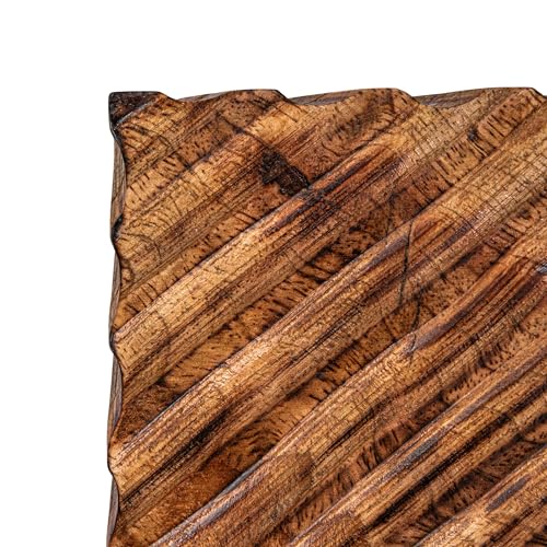 Creative Co-Op Hand-Carved Mango Wood Nesting Boxes with Burnt Finish, Grey, Set of 2 Creative Co-Op