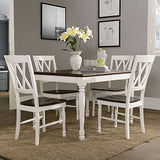 Crosley Furniture Shelby Dining Set with Table and Extension Leaf, 5-Piece (4 Chairs), Distressed White Crosley Furniture