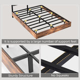 LUCKLIFE Floating Bed Frame Full Size, with Adjustable Headboard and Smart LED Lights, Upholstered Bed Frame with RGB Lights, Modern Metal Bed, Easy Assembly, Under-Bed Storage, Bedroom LUCKLIFE