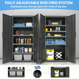 HOMOFFICE Metal Garage Storage Cabinet with Lock, 71" Tall Steel Storage Locker with 4 Adjustable Shelves, Heavy Duty Metal Cabinet for Garage, Office, Home, 31.5”W × 16.5”D, Black HOMOFFICE