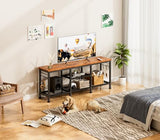 Furologee TV Stand for TVs up to 55 Inch, Entertainment Center with Open Storage Shelves, TV Media Console Table with Soundbar Shelf for Living Room, Bedroom, Rustic Brown Furologee