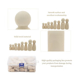 Hagao Unfinished Wooden Peg Dolls, Wood Doll Bodies Male Female Peg Doll People for DIY Art Craft, Painting, Peg Game, Home Party Decoration 50PCS Hagao