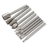 Yakamoz 2 Set of 10pcs 3mm 1/8 Inch Shank HSS Routing Router Bits Burr for Dremel Rotary Engraving Wood Working Tool YAKAMOZ