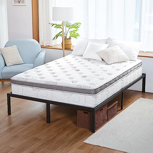 Olee Sleep Queen Mattress, 13 Inch Hybrid Mattress, Gel Infused Memory Foam, Pocket Spring for Support and Pressure Relief, CertiPUR-US Certified, Bed-in-a-Box, Firm, Queen Size