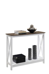 Convenience Concepts Oxford Console Table with Shelf, Driftwood/White Convenience Concepts