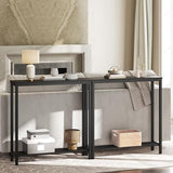 YATINEY Narrow Console Table, 2-Tier Small Sofa Table, 29.5" Thin Entryway Behind Couch Table with Shelves, Industrial Hallway Table, for Living Room, Foyer, Black CT03BB YATINEY