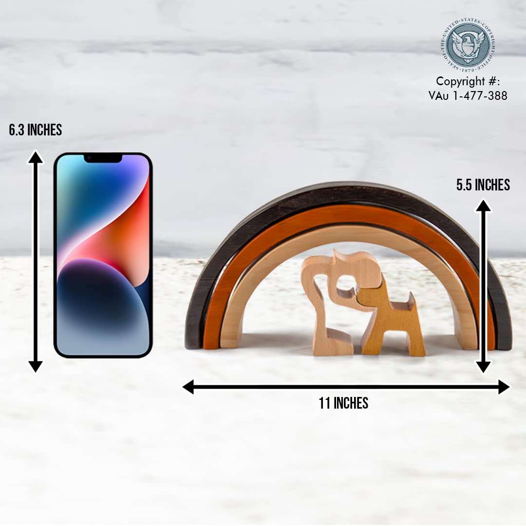 Capti Rainbow Bridge Dog Memorial Gifts, Cat Memorial Gifts - I'll Meet You at The Rainbow Bridge - Pet Loss Gifts, Bereavement, Sympathy Keepsake Dog Mom, Dog Dad for Loss of Pet (Dog and Mom) Capti