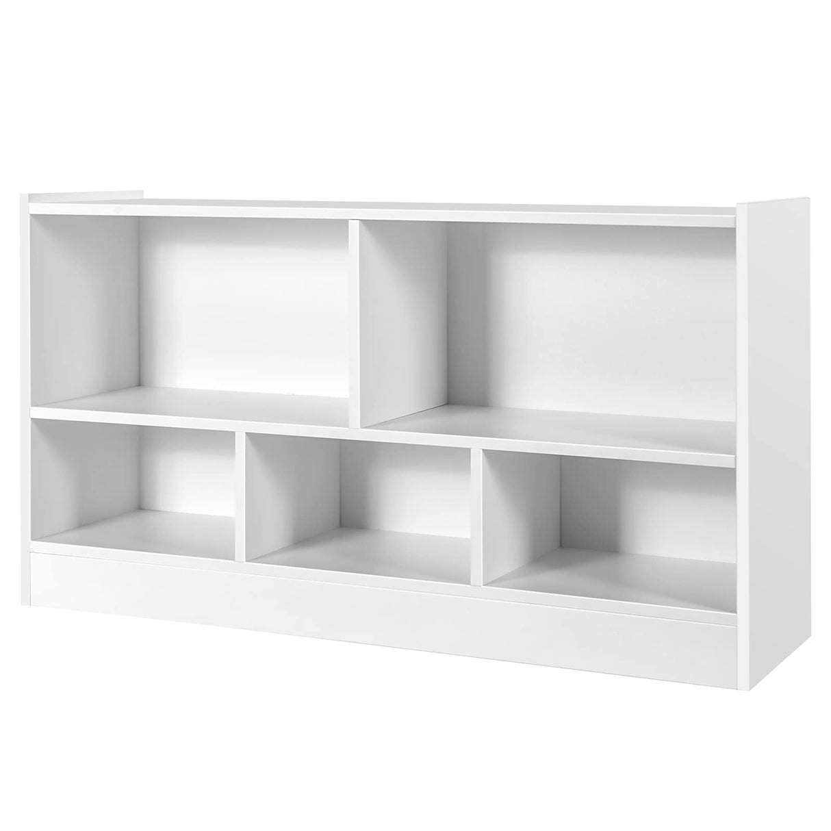 IFANNY 5 Cube Bookcase, 2 Tier Bookshelf Organizer w/Open Compartments, Horizontal Wood Bookshelves & Bookcases with Storage, Modern Book Shelf for Bedroom, Living Room, Play Room (White) WoodArtSupply