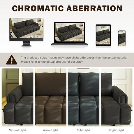 LuxyHoom 90.2" Futon Sofa Bed King, 3-in-1 Teddy Convertible L-Shaped Sofa, Upholstered Loveseat Couches, Pull Out Couch Bed Small Spaces, Deep Seat, Storage for Living Room, Apartment, Black LuxyHoom