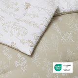 Bedsure Queen Comforter Set - Linen Bed Set, 3 Pieces Cute Floral Bedding, 1 Soft Reversible Botanical Flowers Comforter and 2 Pillow Shams Bedsure