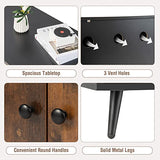 Tangkula Cat Litter Box Enclosure, Cat Washroom W/Divider, Scratching Pad, Metal Leg, Enclosed Cat Box Cabinet Pet House W/Double Doors, Litter Box Furniture Hidden for Large Cat (Rustic Brown) Tangkula