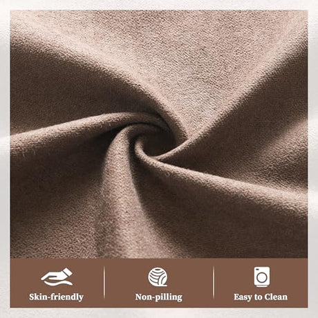 Reedvales Oversized Recliner Sofa with Heat and Massage, Big Large 3-Seater RV Recliner Couch Sofa for Living Room, Wall-Hugger Reclining Sofa with Cup Holders and USB Port (Fabric, Brown) Reedvales