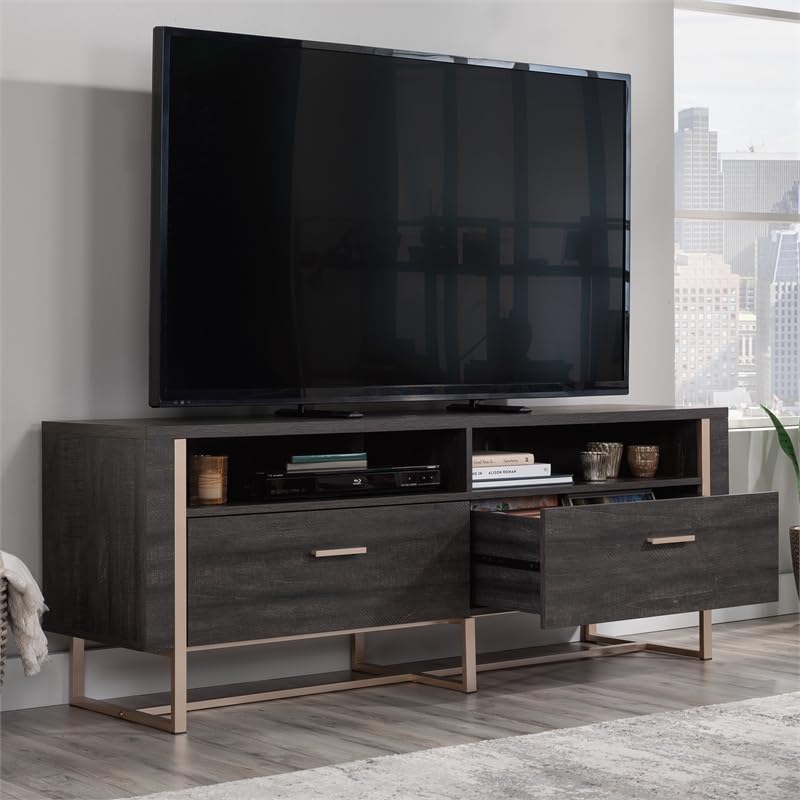 Sauder Walter Heights Engineered Wood Credenza in Blade Walnut - WoodArtSupply